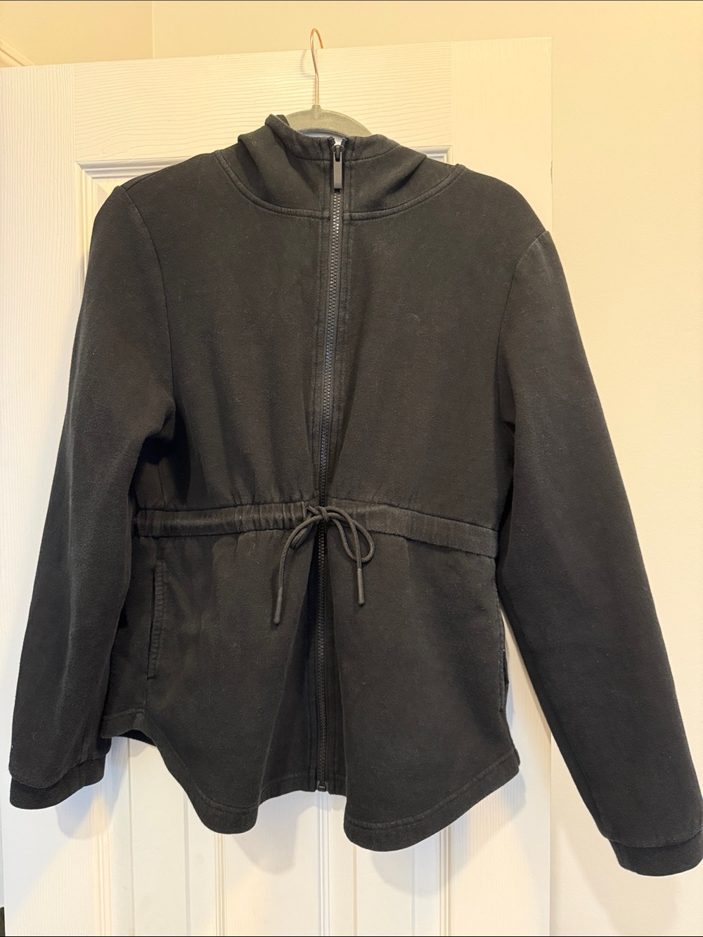 Varley Black Zip Front Drawstring Jacket size Large